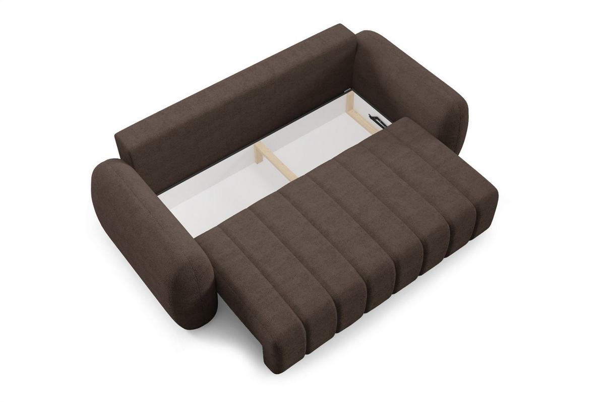 SCHLAFSOFA Caria - Braun, Holzwerkstoff/Textil (266/95/110cm) - Fun Möbel