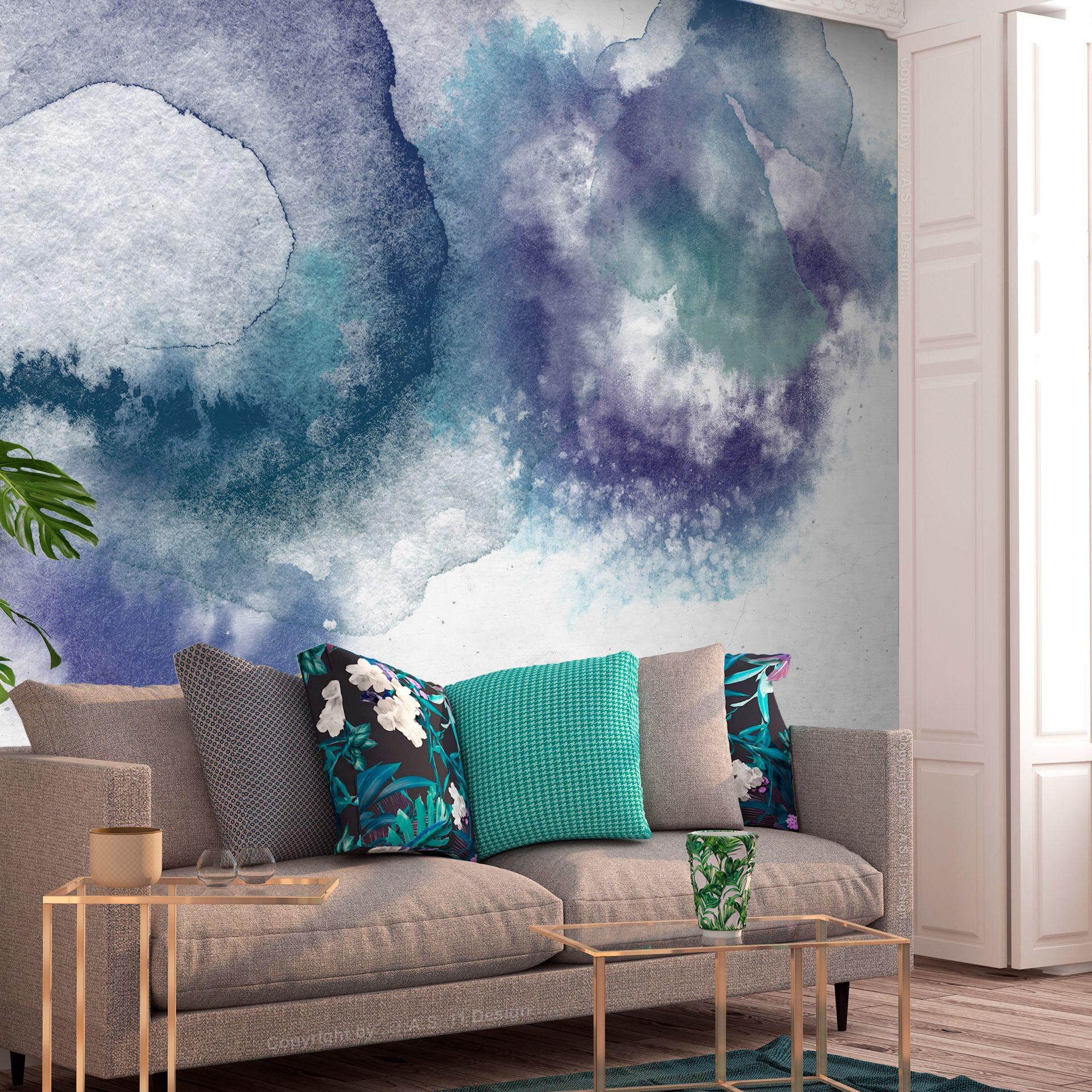 SELBSTKLEBENDE FOTOTAPETE 294/210 cm - Blau/Grau, Kunststoff/Textil (294/1cm) - KUNSTLOFT