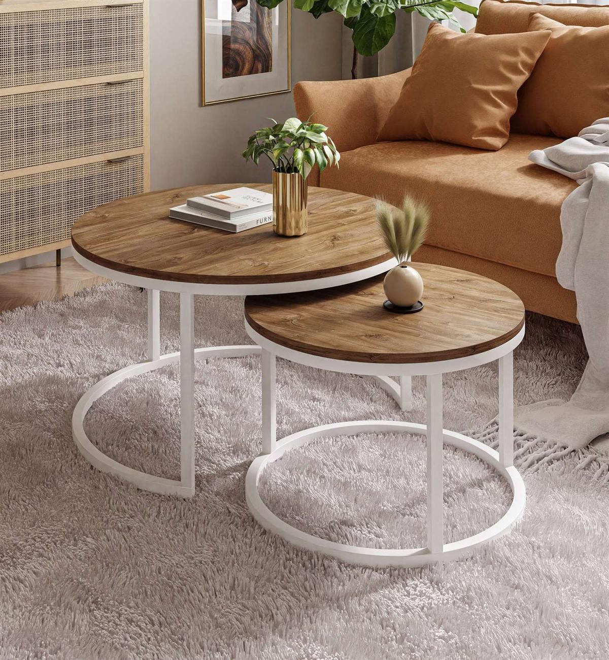 COUCHTISCH CIRI 2-in-1 Eichenholz Sterling otan - Weiß, Holzwerkstoff (70/70/48cm) - Lookway