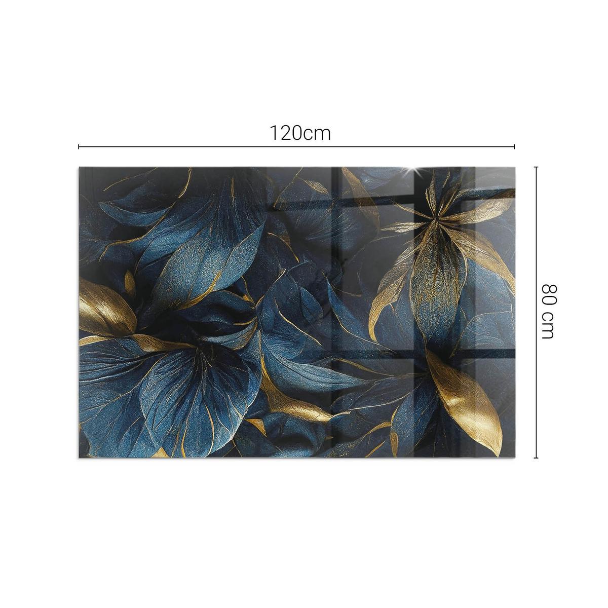 GLASPLATTE für Kamin 120x80 cm - Dunkelblau, Glas (120/80/0.4cm) - TULUP