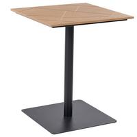 BISTROTISCH 60/60 cm Metall Schwarz Stintino - Schwarz/Braun, Metall (60/60/73cm) - Beliani