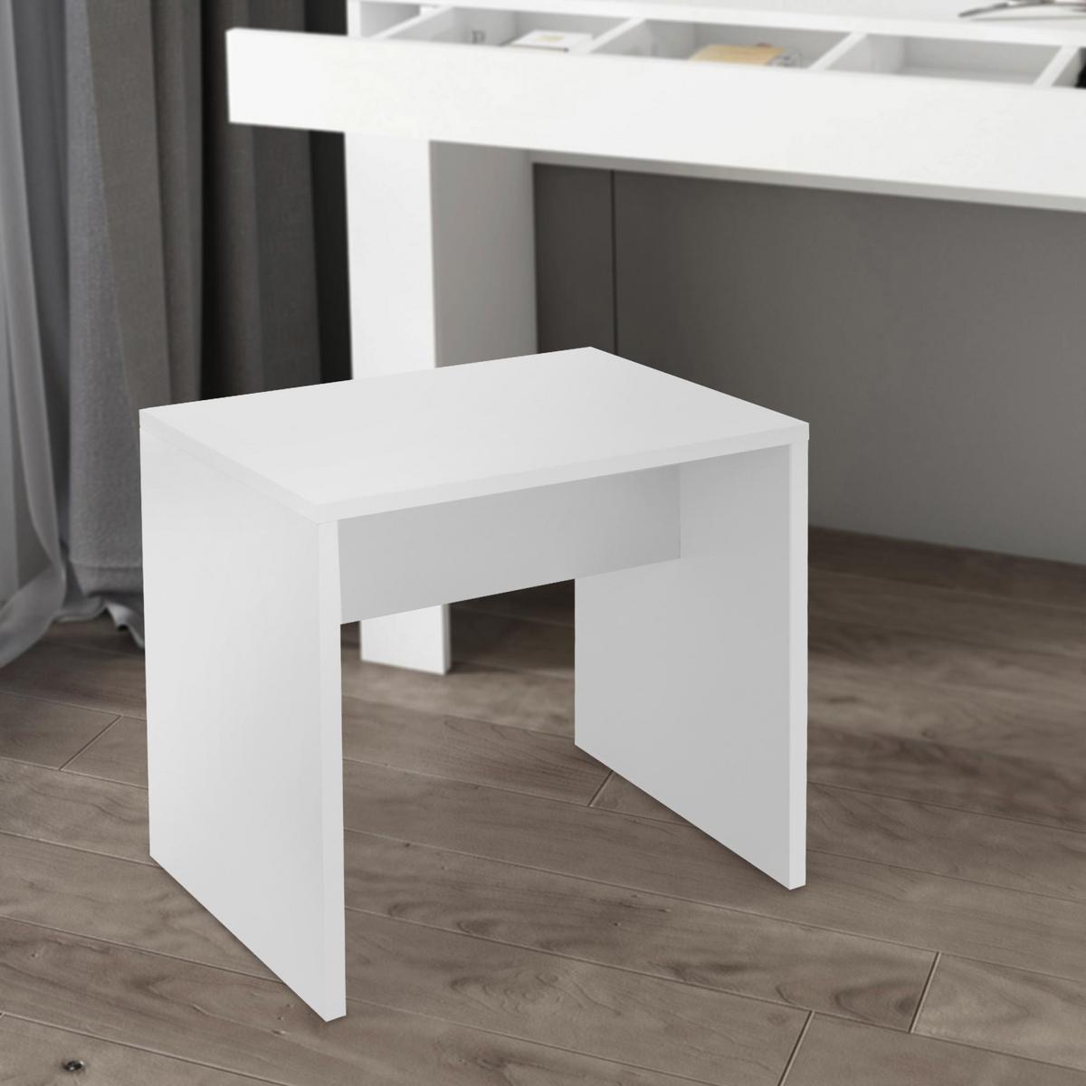 HOCKER Weiß 40x36x41 cm für Schminktisch - Weiß, Holzwerkstoff (36/41/40cm) - ML-DESIGN
