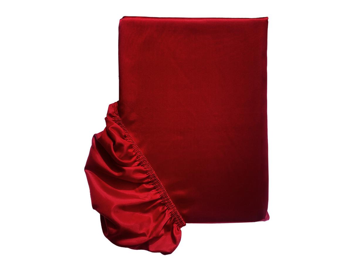SPANNBETTTUCH Glanz Satin karmin-rot 140/200 cm - Rot, Textil (140/200cm) - beties Heimtextil