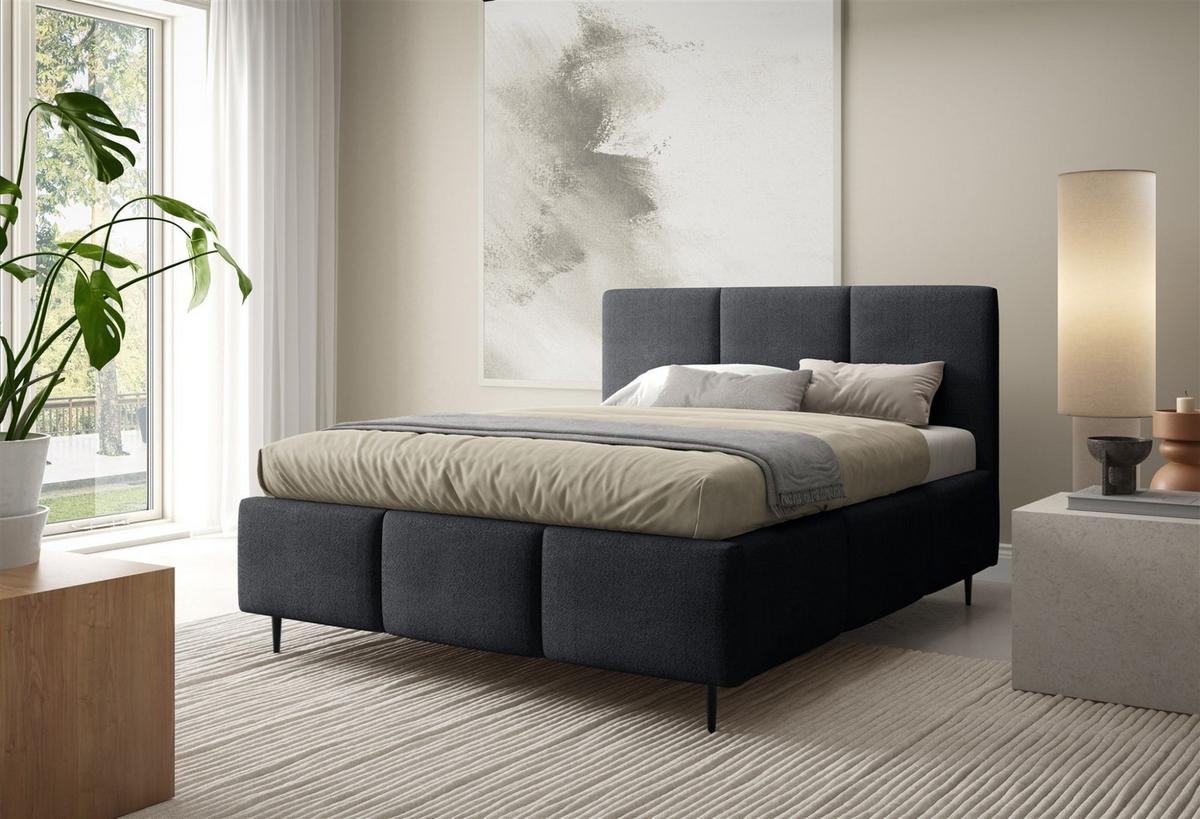 POLSTERBETT Miami - Anthrazit, Holzwerkstoff/Textil (140/200cm) - Fun Möbel