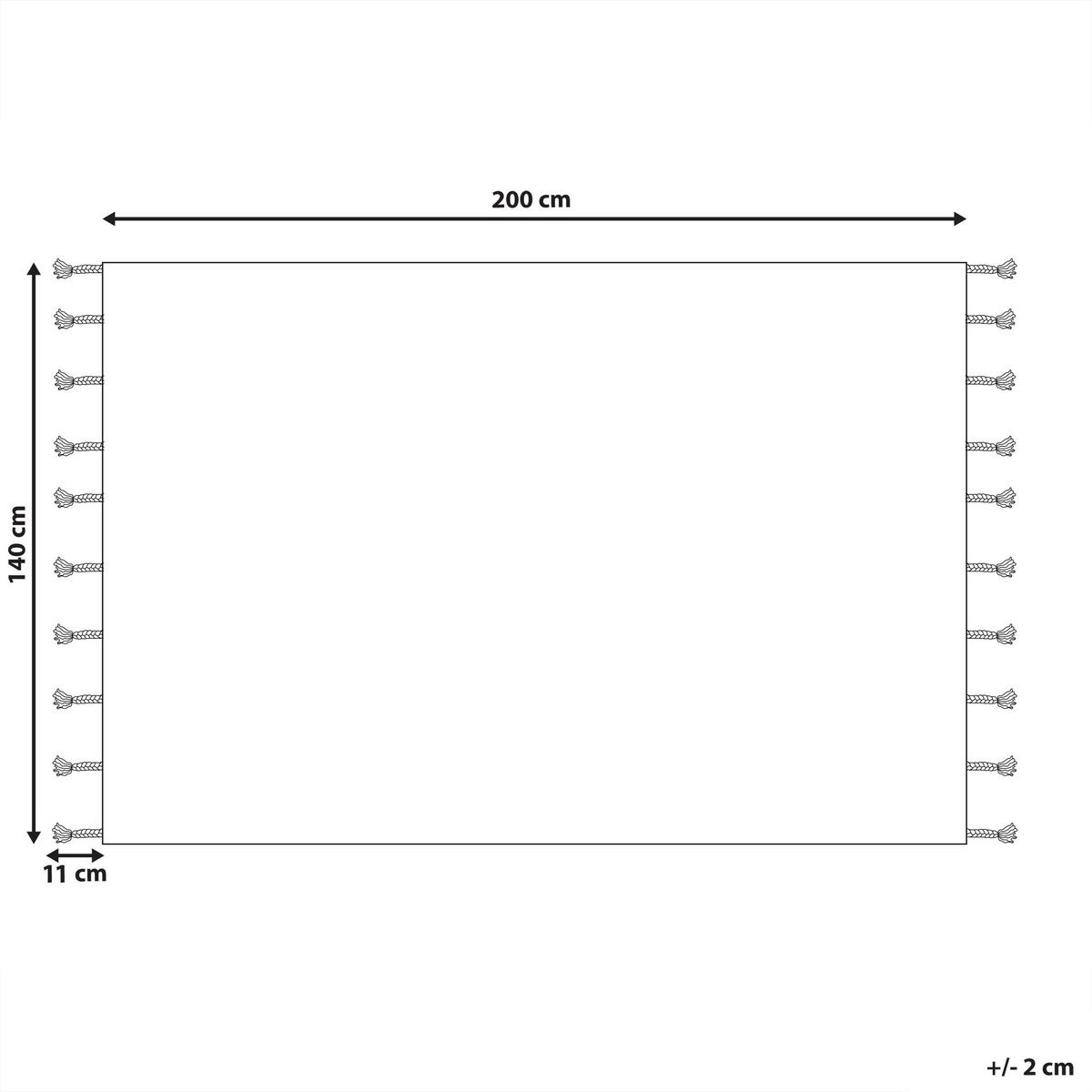TEPPICH geflochten Corum 200/140 cm - Schwarz, Textil (140/200cm) - Beliani