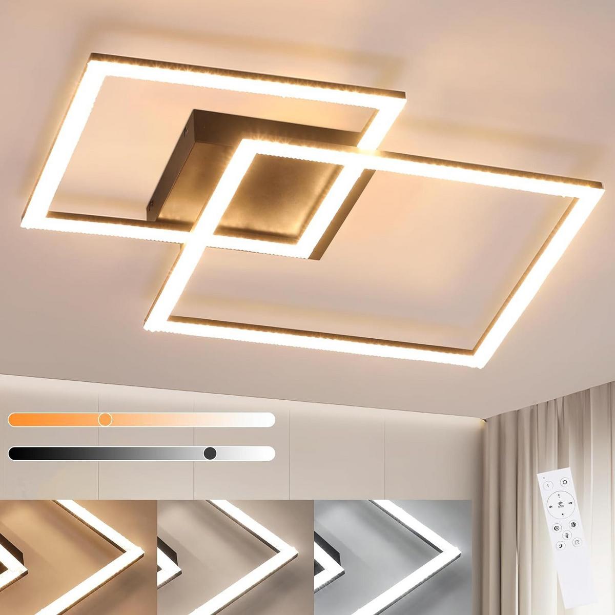 LED-DECKENLEUCHTE Beatrice 57/48/9 cm - Schwarz, Metall (57/48/9cm) - Nettlife