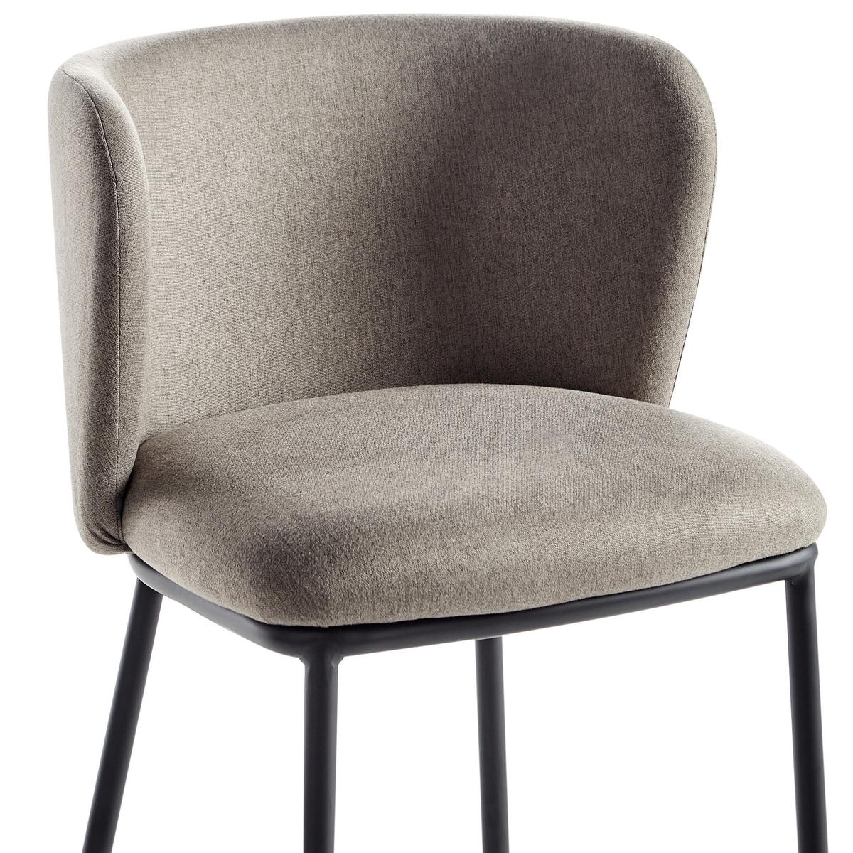BARSTÜHLEN 2er-Set Taupe Mina - Taupe/Schwarz, Textil (52/98/46cm) - Beliani