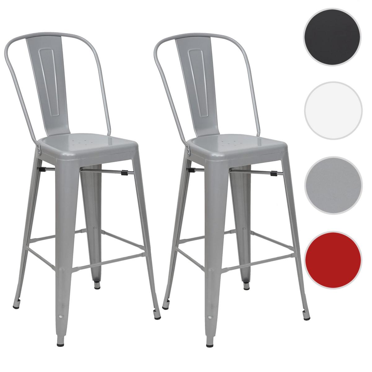 BARHOCKER METALL Grau 2er-Set - Grau, Metall (50/117/45cm) - MCW