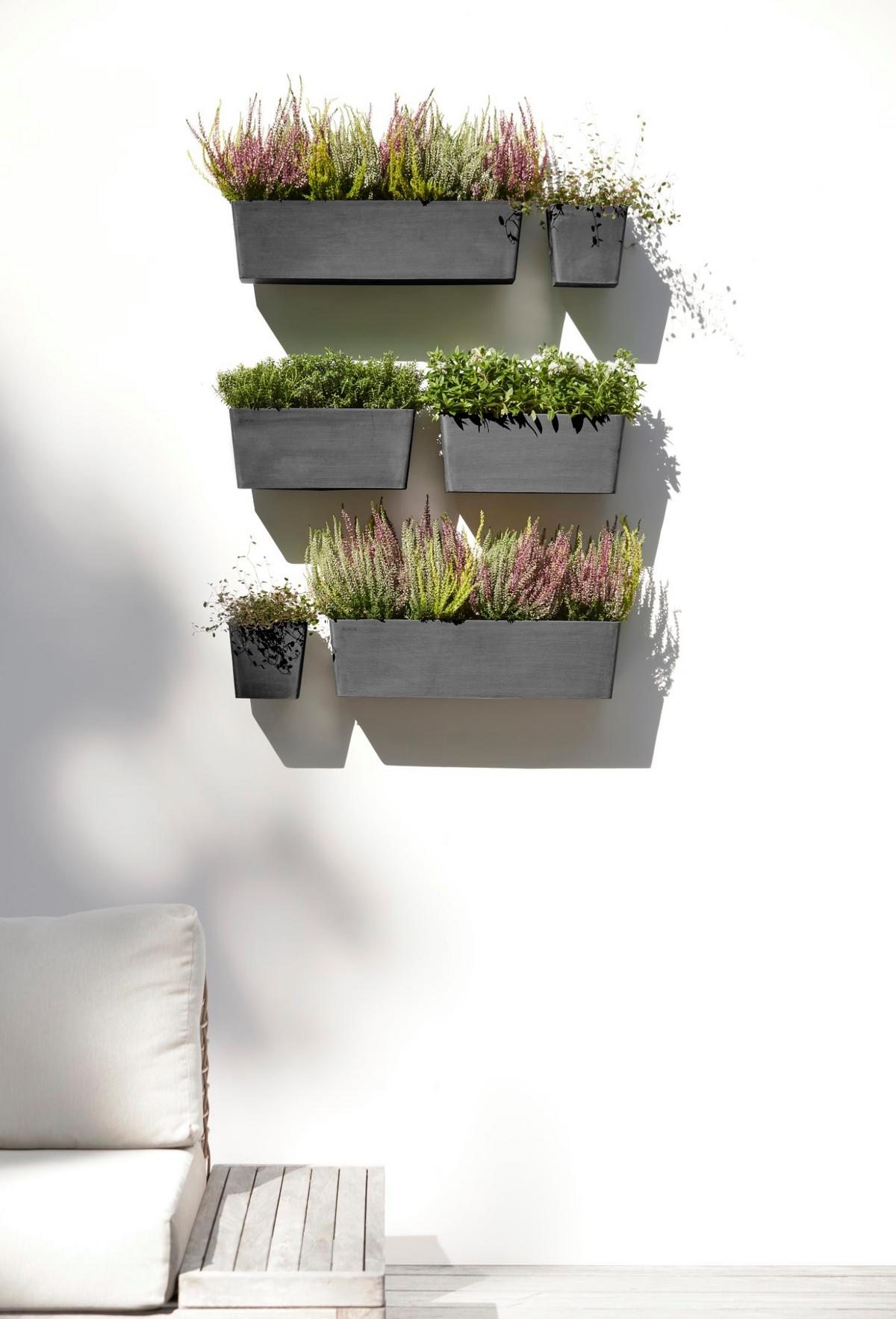 BLUMENTOPF Manhattan Wall 35/17,2/15 cm Dunkelgrau - Dunkelgrau, Kunststoff (35/15cm) - Ecopots