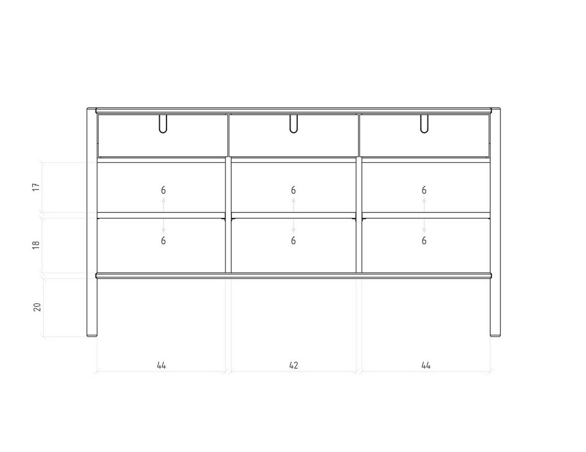 KOMMODE INA Wildeiche - Alteiche, Holz (142/79/46cm) - byoak