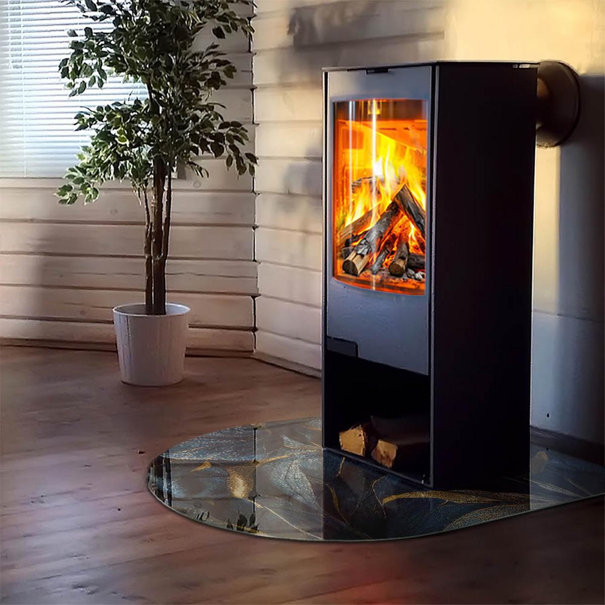 GLASPLATTE für Kamin 100x100 cm - Dunkelblau, Glas (100/100/0.4cm) - TULUP