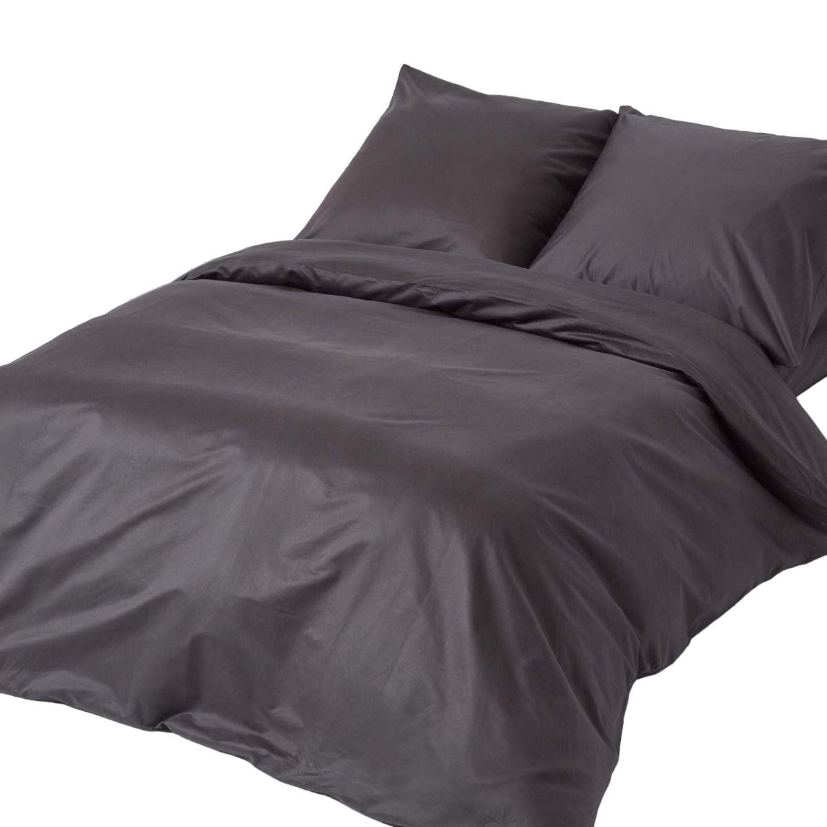 BETTWÄSCHE Premium, Ägyptische Baumwolle, Fadendichte 1000 - Anthrazit, Textil (240/220cm) - Homescapes