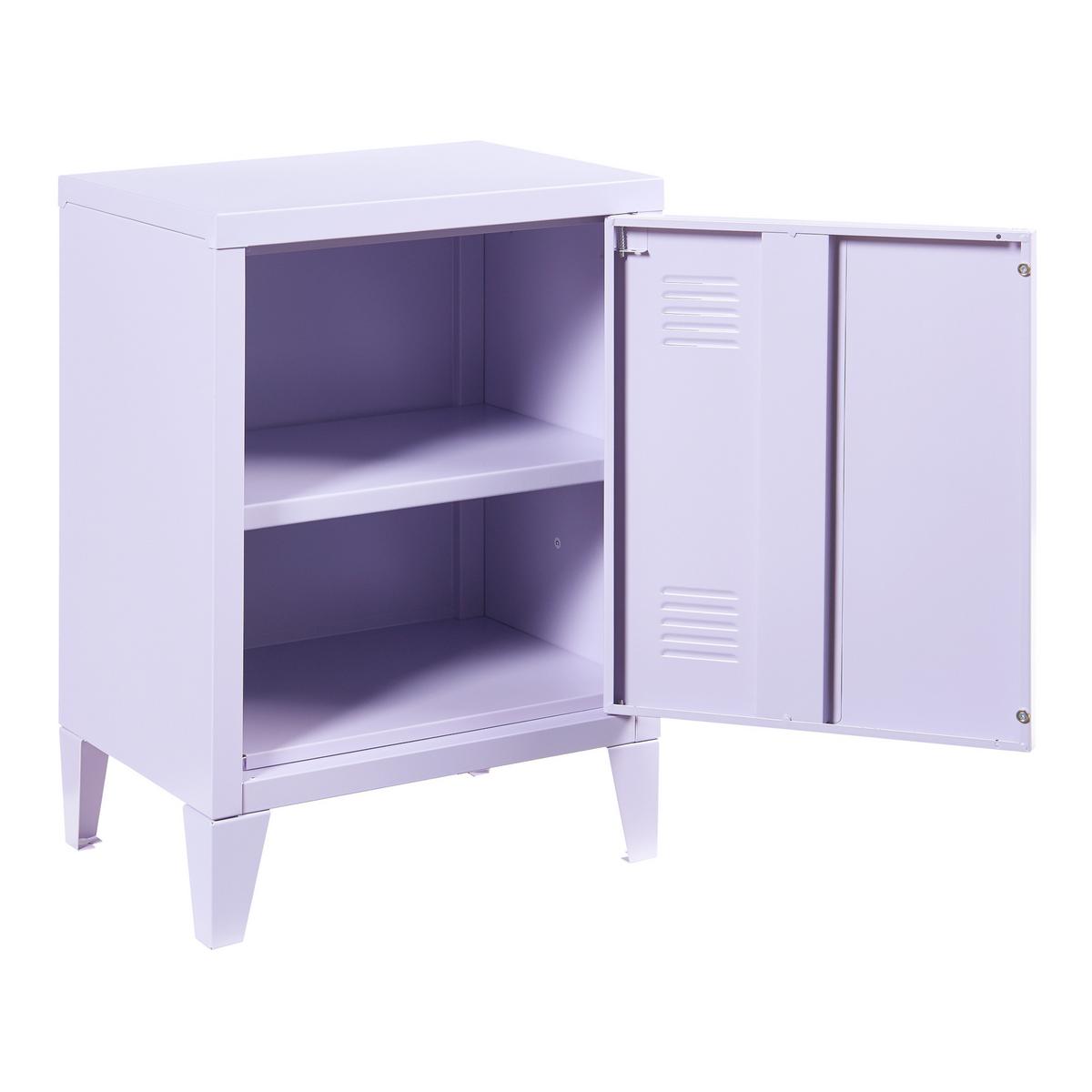 NACHTSCHRANK Inari - Lila, Metall (40/57/30cm) - [en.casa]