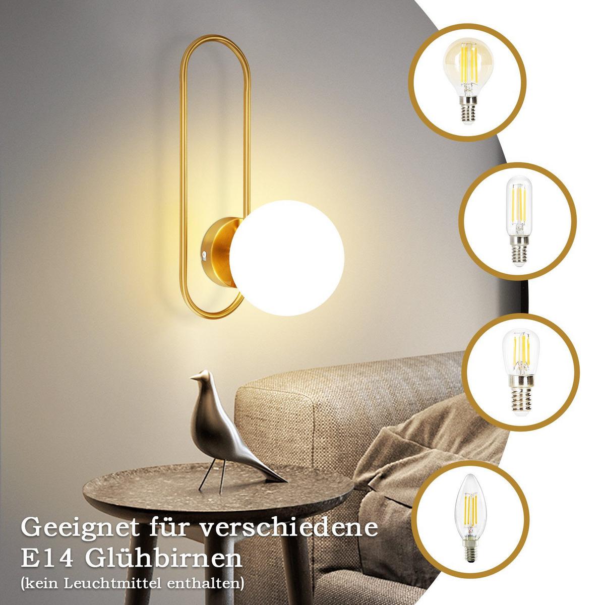 WANDLEUCHTE Marvelli - Goldfarben, Metall (34.5/18/16cm) - Nettlife