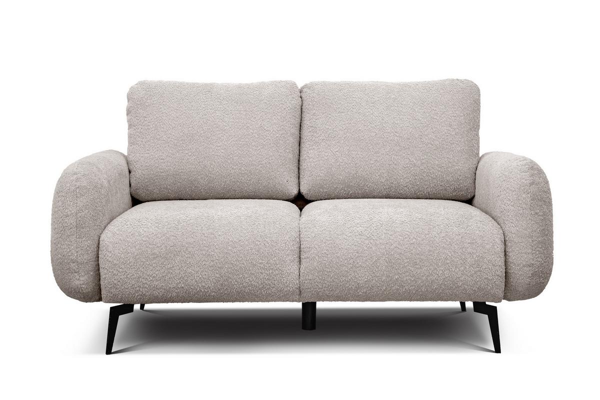 SOFA FEBE 2-Sitzer, ecru - Champagner/Schwarz, Holz/Textil (160/82/96cm) - Wozimo