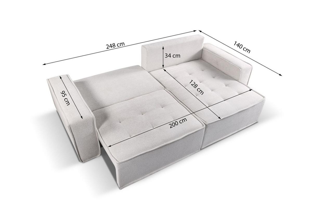ECKSOFA Schlafsofa Flosi In Raven - Anthrazit, Holzwerkstoff/Textil (248/140cm) - Fun Möbel