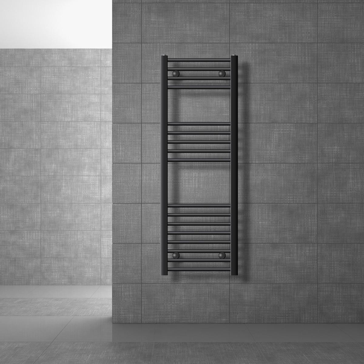 BADHEIZKÖRPER elektrisch Sahara 400x1200 mm Anthrazit gebogen mit Heizstab 1200W Digital - Anthrazit, Metall (40/120/3cm) - LuxeBath