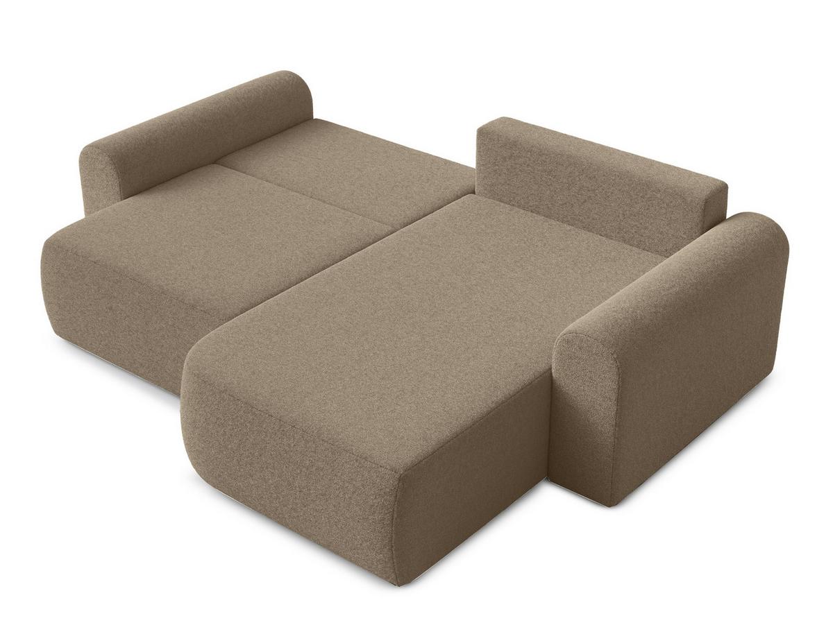 ECKSOFA L Form Otterton Braun 250/180/95 cm Rechts mit Schlaffunktion - Schwarz/Braun, Kunststoff/Textil (250/180cm) - AX Living