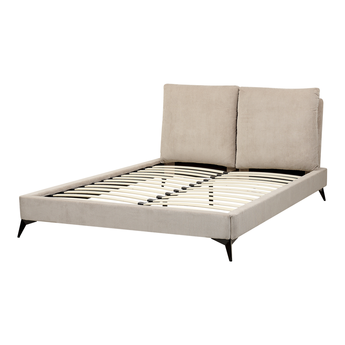 POLSTERBETT 140/200cm Taupe Melle - Taupe, Naturmaterialien/Textil (140/200cm) - Beliani