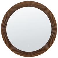 LED-BADEZIMMER-SPIEGEL 80/80 cm Braun Besbe - Braun, Glas (80/80/3cm) - Beliani