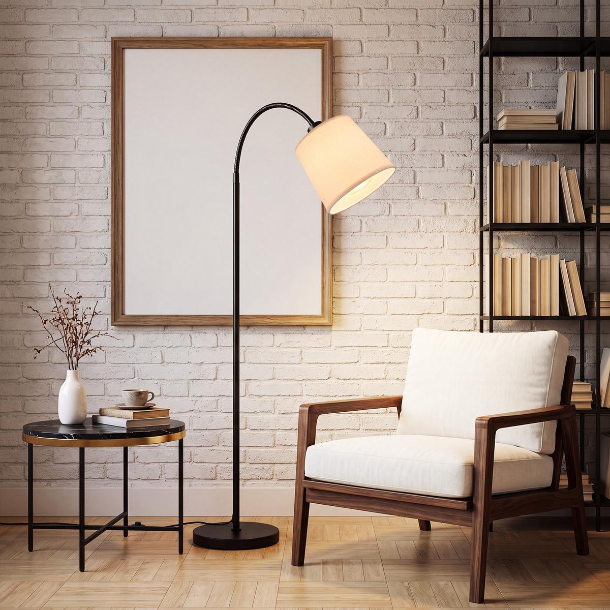 STEHLAMPE Orythvin 18/16/160 cm - Beige, Textil/Metall (18/16/160cm) - ZMH