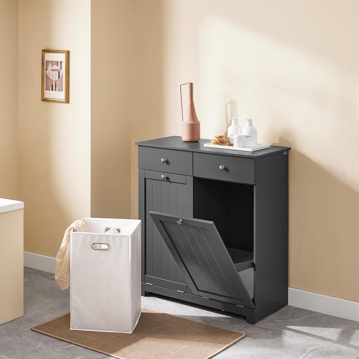 WÄSCHESCHRANK Grau - Grau, Holzwerkstoff (78/90/38cm) - SoBuy