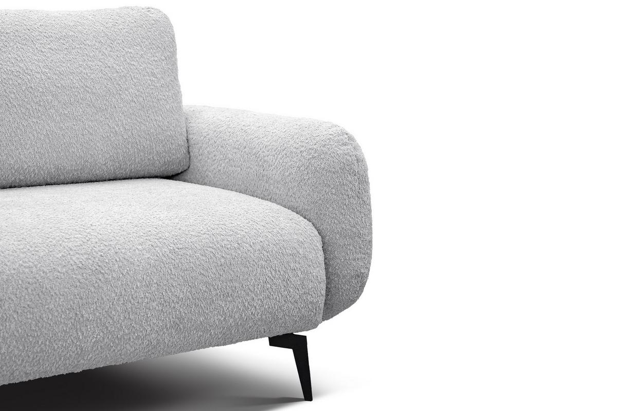 SOFA FEBE 2-Sitzer, hellgrau - Hellgrau/Schwarz, Holz/Textil (160/82/96cm) - Wozimo