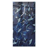 WANDUHR aus Glas 30x60 cm - Fisch - Blau, Glas (30/60/0.4cm) - TULUP