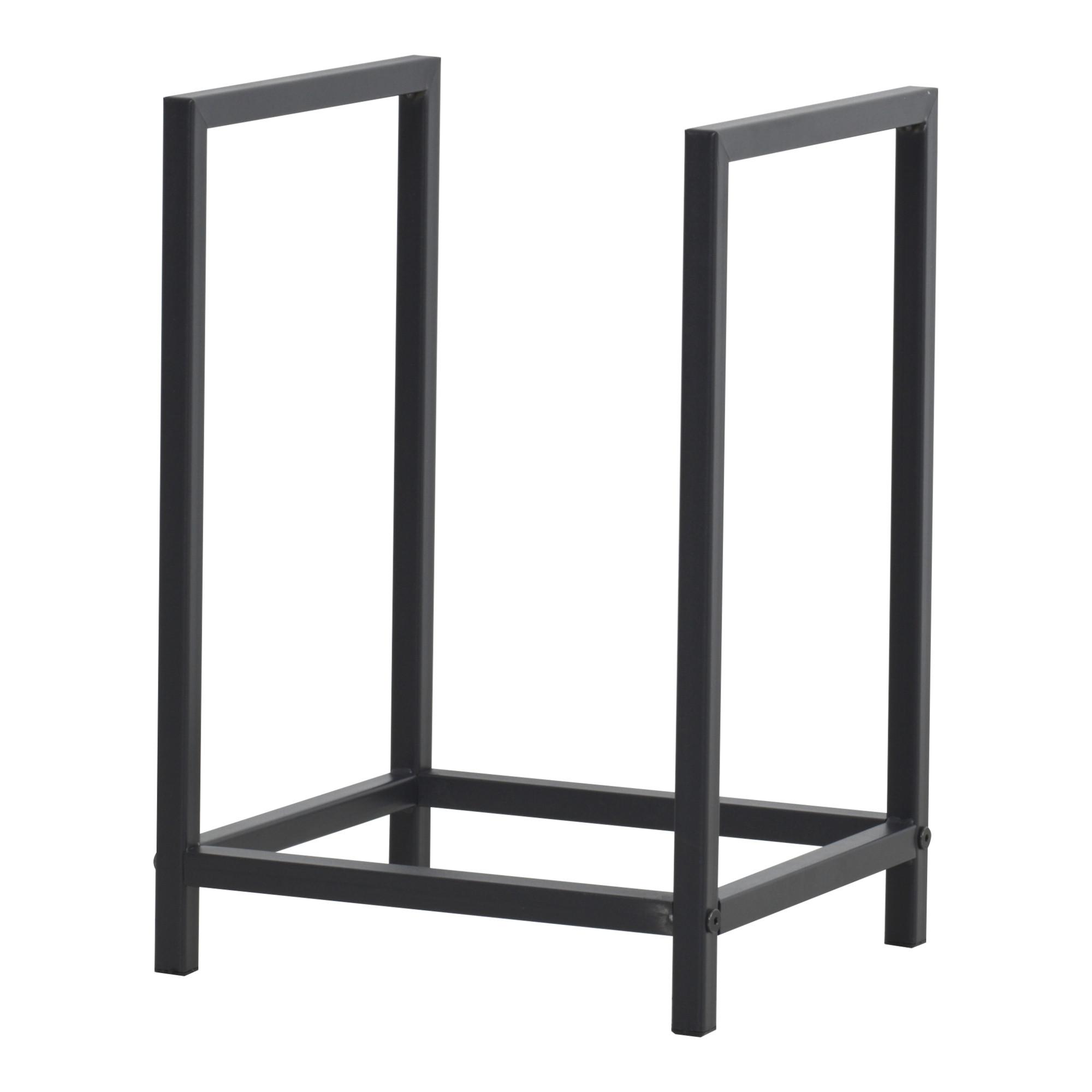 KAMINHOLZREGAL Torsås - Schwarz, Metall (40/50/30cm) - [en.casa]