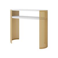 KONSOLENTISCH Fikoli Gold - Goldfarben/Weiß, Holzwerkstoff/Metall (30/100/86cm) - MIRJAN24
