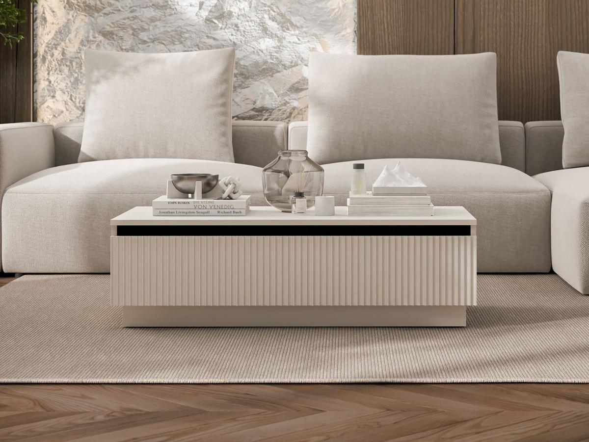 COUCHTISCH Selene Kaschmir matt 109 cm mit Sockel - Kaschmir, Holzwerkstoff (50/109/32cm) - Meble Lindner