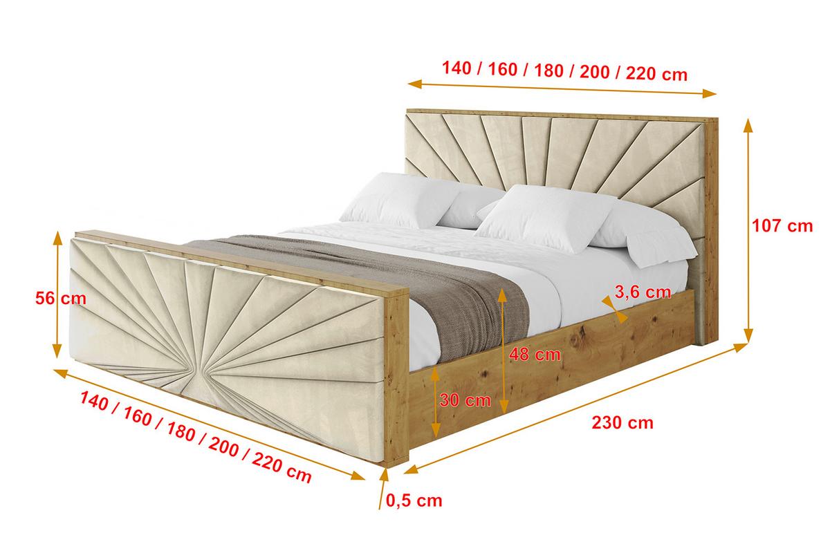 POLSTERBETT mit Bettkasten, Fußteil und Lattenrost, Boxbett mit Matratze H3/H4 - ENZO6-Z 120x200 Beige - Ecru, Holzwerkstoff/Textil (120/200cm) - ALTDECOR