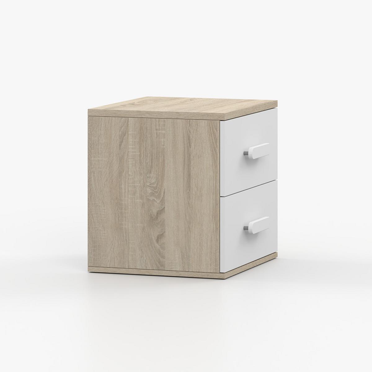 NACHTTISCH JONAS III 22, 55/51/44, 2 Schubladen, Sonoma-Eiche - Sonoma Eiche, Holzwerkstoff (55/44/51cm) - imoebel24