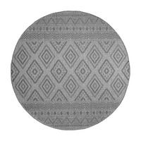 FLACHWEBTEPPICH, mit Rautenmuster, aus Polypropylen, Anthrazit, Ø 80 cm - Anthrazit, Textil (80/80cm) - KADIMA DESIGN