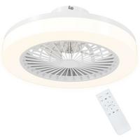 DECKENVENTILATOR mit Beleuchtung Eichenholz Weiß - Weiß, Kunststoff (46/46/16cm) - HOMCOM