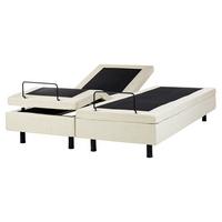 POLSTERBETT Verstellbar 160/200 cm Beige Duke II - Beige/Schwarz, Textil (160/200cm) - Beliani