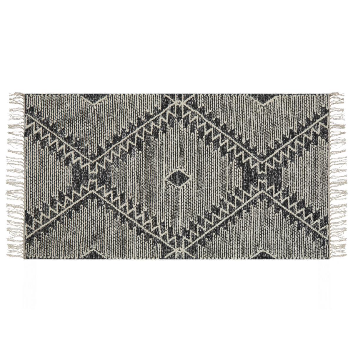 KURZFLOR-TEPPICH Arbaa 150/80 cm - Schwarz, Textil (80/150cm) - Beliani