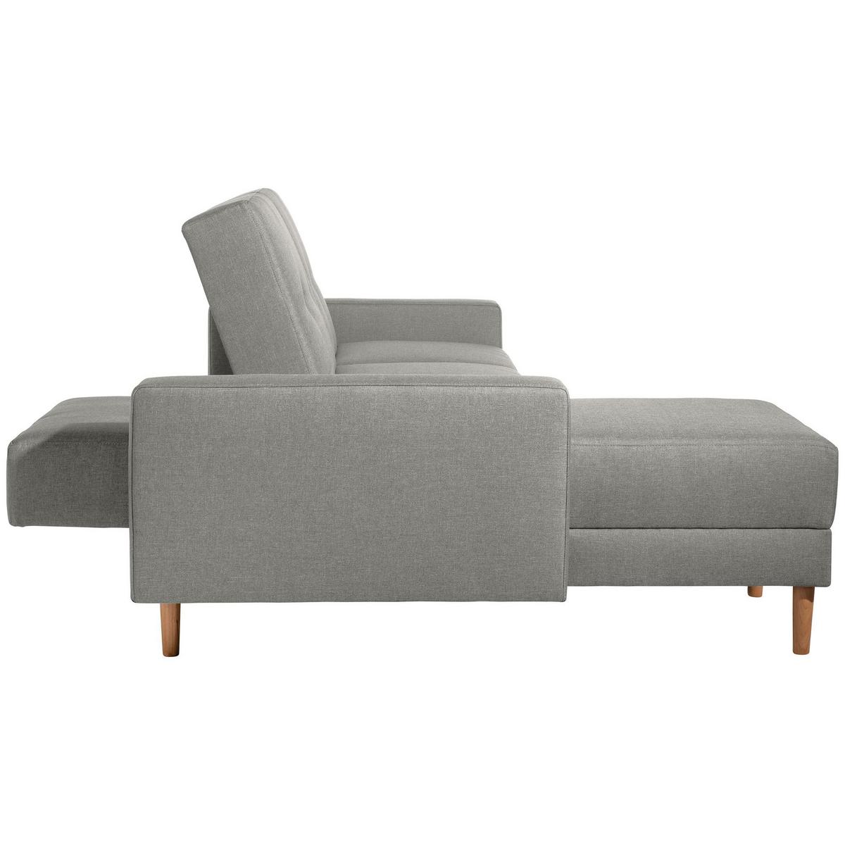 FUNKTIONSSOFA mit Hocker Kattie Flachgewebe hellgrau - Hellgrau, Kunststoff (144/230cm) - 58aufmkessel