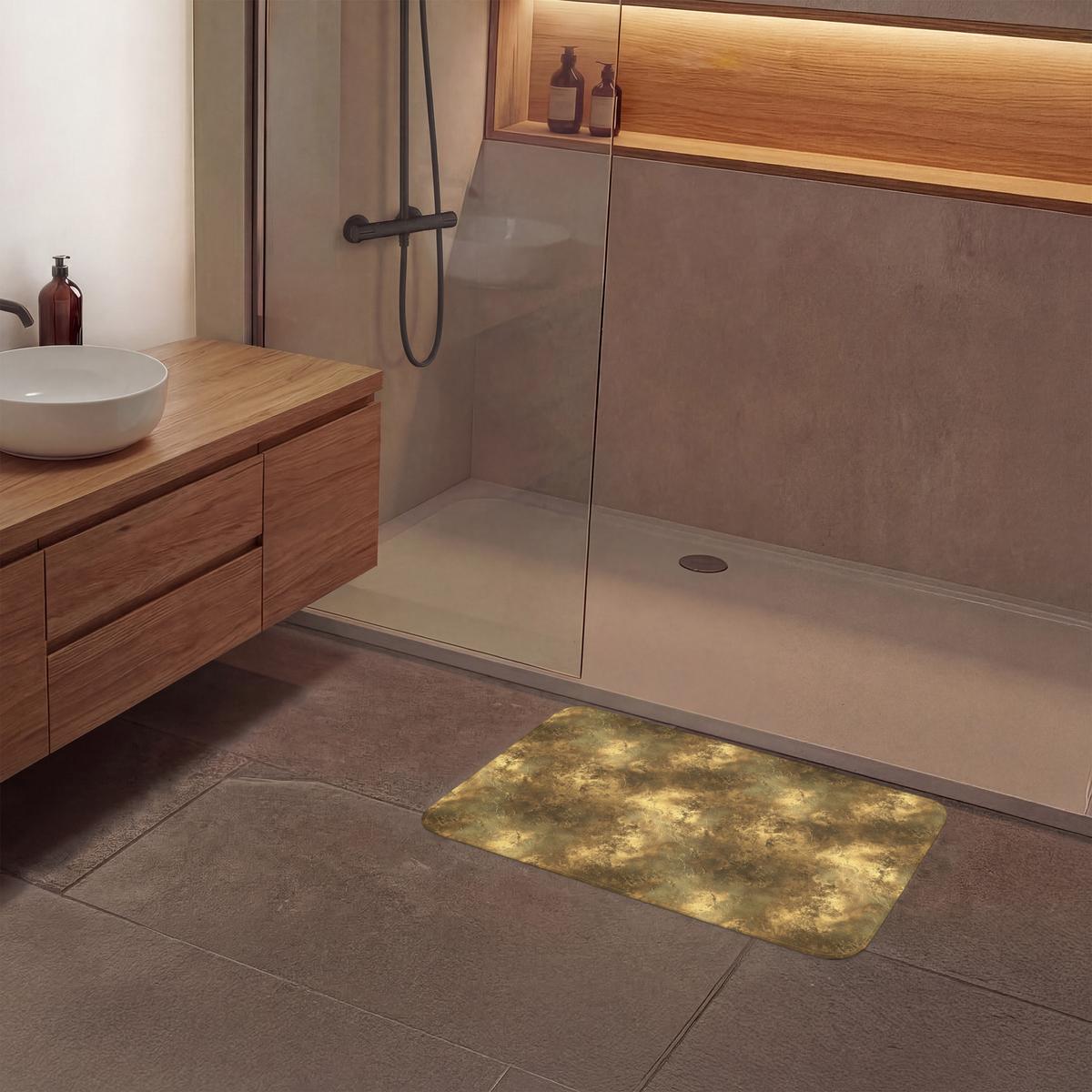 BADEMATTE Antik - Metallic-Look - Gold 80x50 cm - Goldfarben, Textil (80/50cm) - OnlyWow