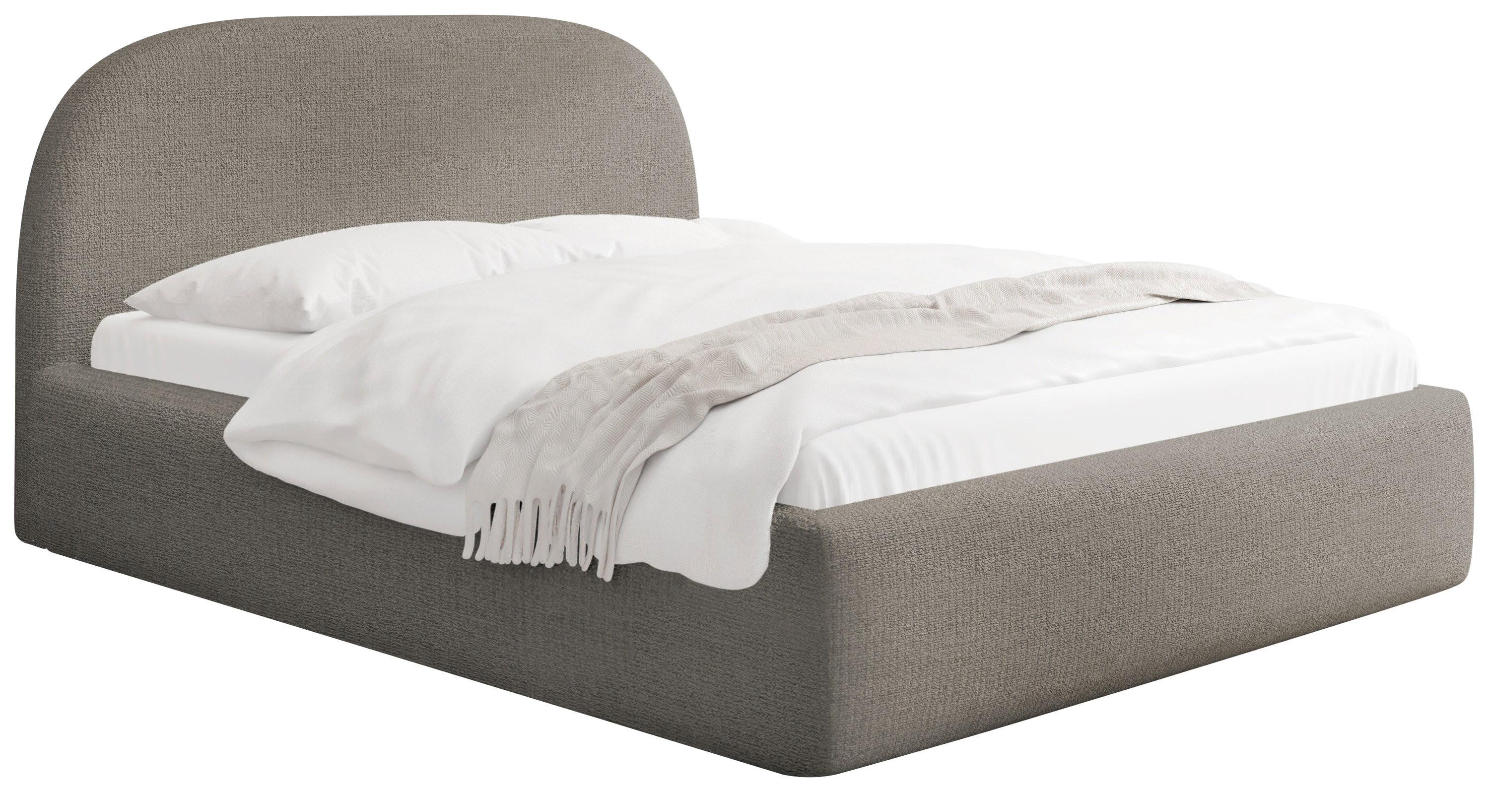 POLSTERBETT Puro mit Bettkasten & Metall-Lattenrost in Taupe Chenille 180x200 cm - Taupe/Beige, Kunststoff/Textil (180/200cm) - WFL GROUP