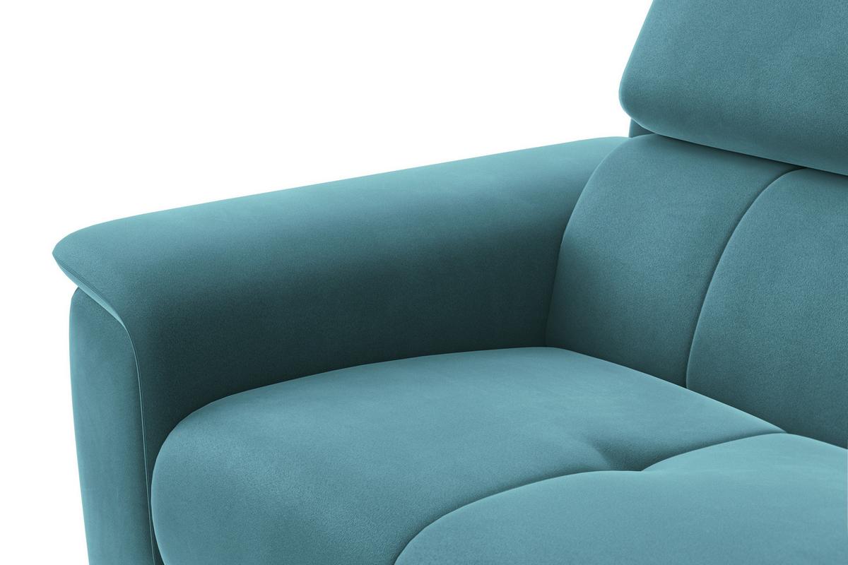 SOFA FIERO 3-Sitzer, Minter Veloursstoff - Schwarz/Mintgrün, Holz/Textil (212/82/103cm) - Courtois Laville