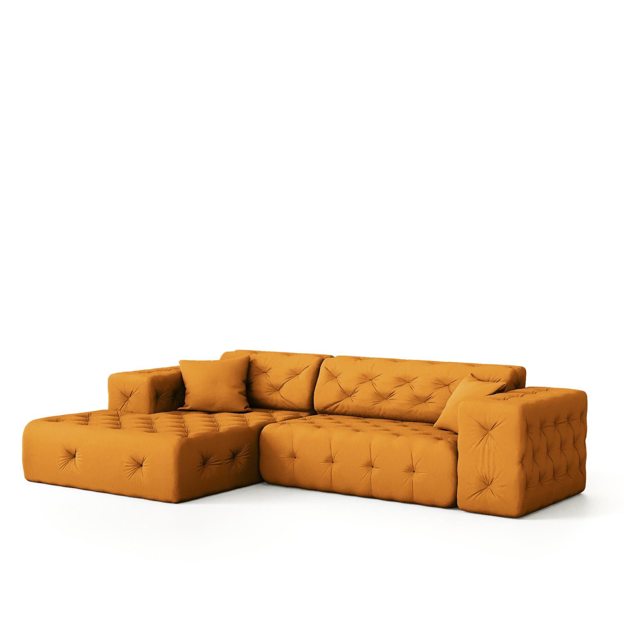 ECKSOFA Chantal - Gelb, Holzwerkstoff/Textil (266/171cm) - Fun Möbel