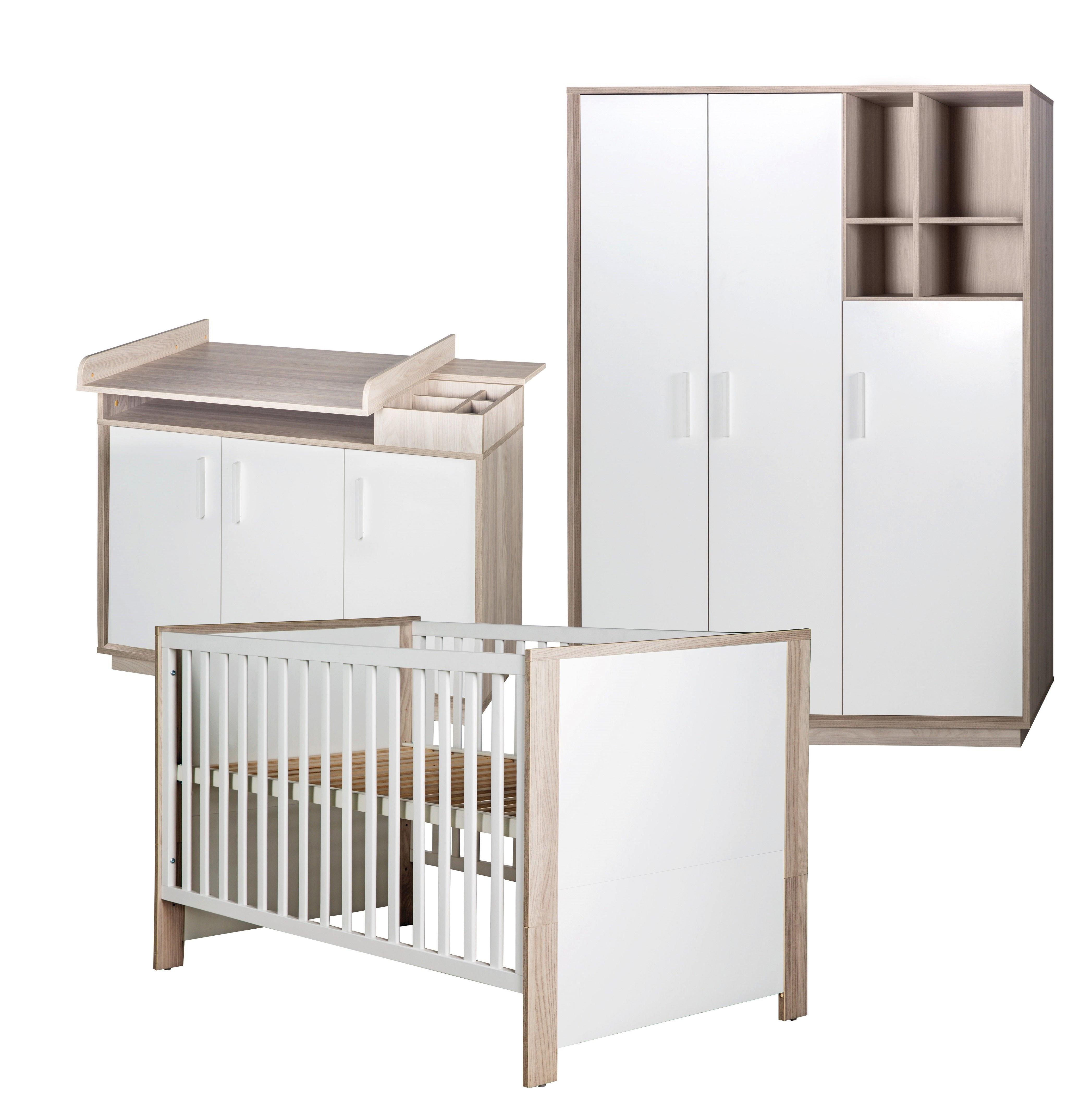 BABYZIMMER-SET Olaf 3-teilig - Weiß, Holzwerkstoff (76/82/142.5cm) - Roba