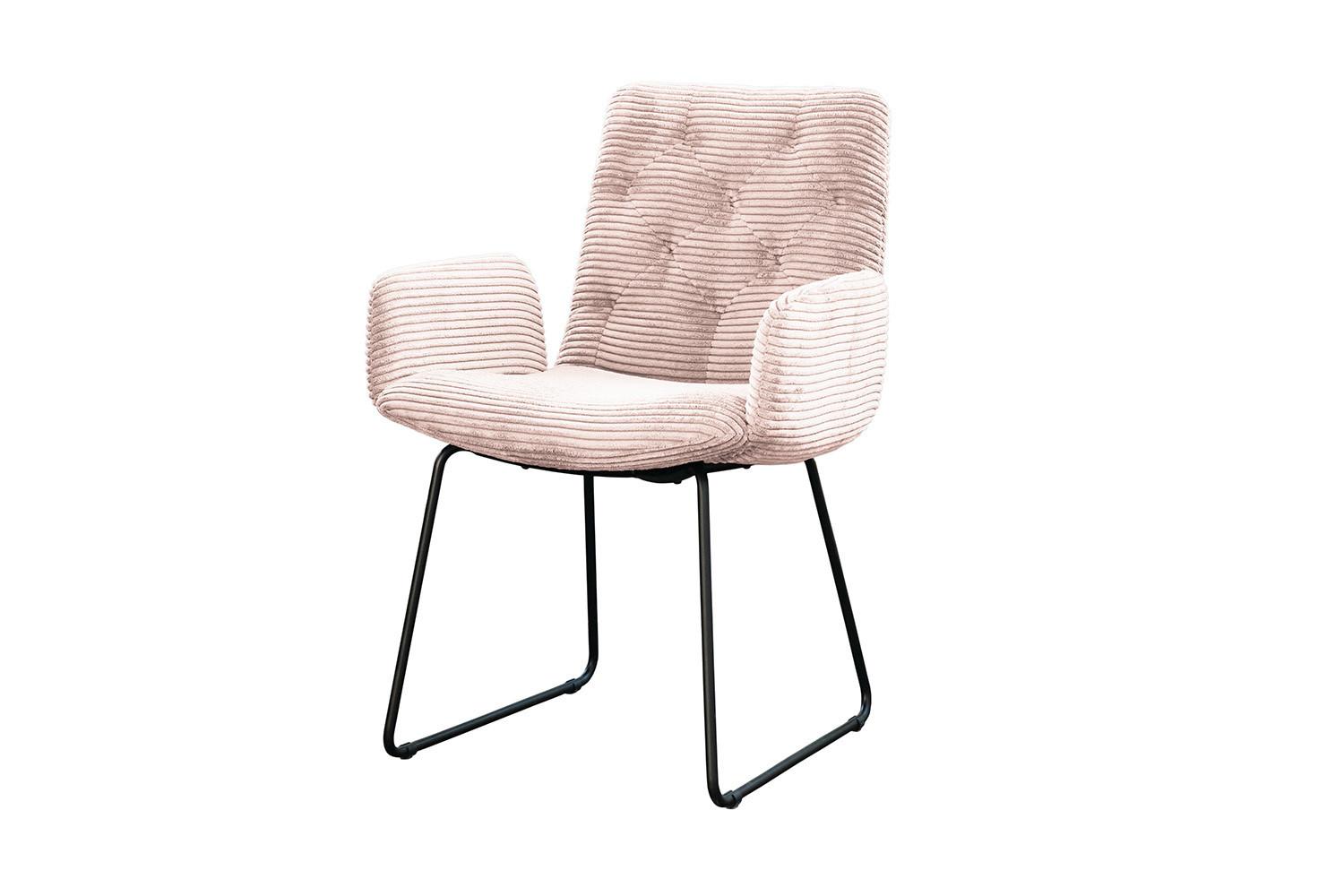 STUHL NEW CHARME Pink Cord (1er-Set) - Pink/Rosa, Textil (59/87/66cm) - KAWOLA