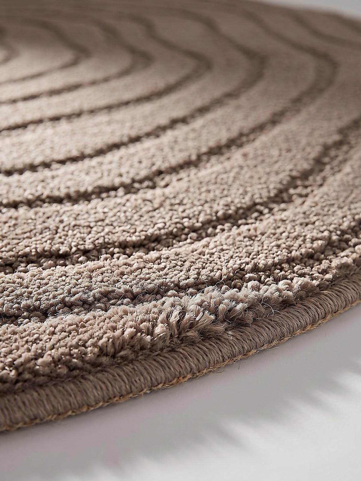 TEPPICH Kurzflor CETINA Gestreift Polypropylen-Polyester Braun 160 x 160 cm - Braun, Textil (160/160cm) - KADIMA DESIGN