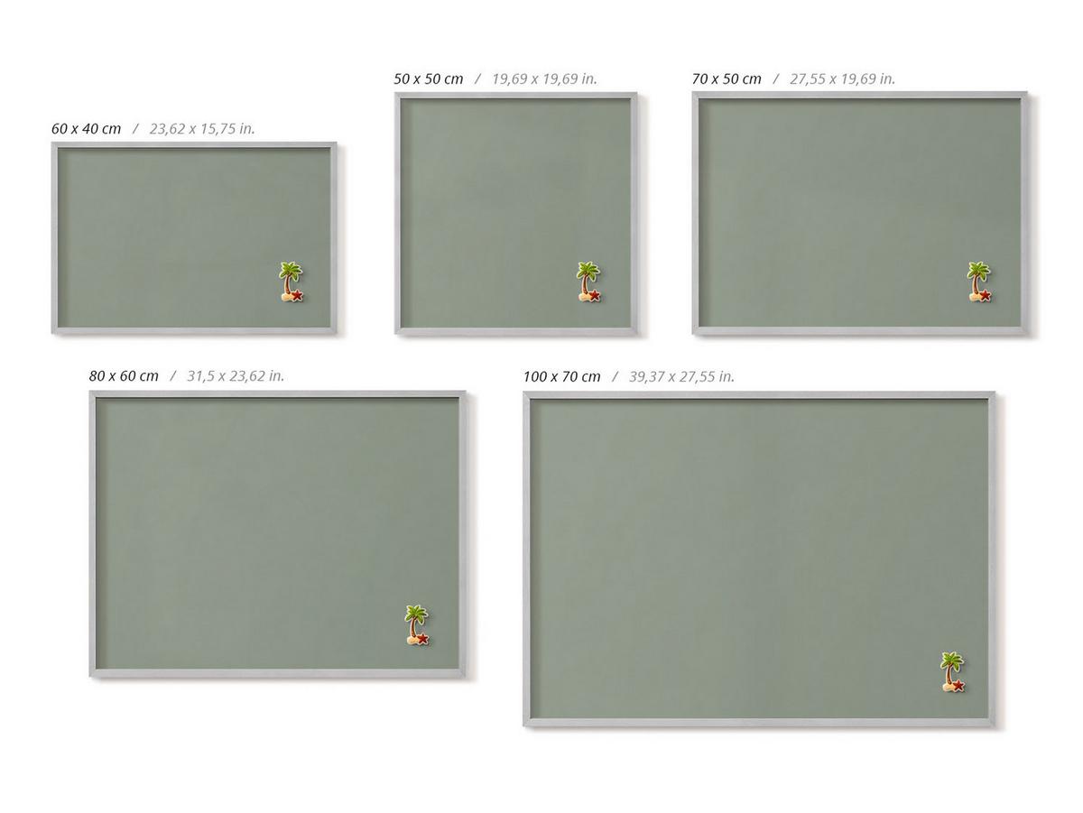 MAGNETTAFEL 100x70 cm Weißer Rahmen Hellbraun - Nussbaumfarben, Metall (100/70/0.4cm) - TULUP