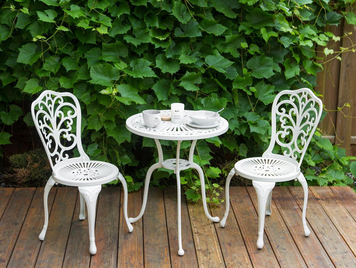 BISTROTISCH Weiß Dascio - Weiß, Metall (61/61/71cm) - Beliani