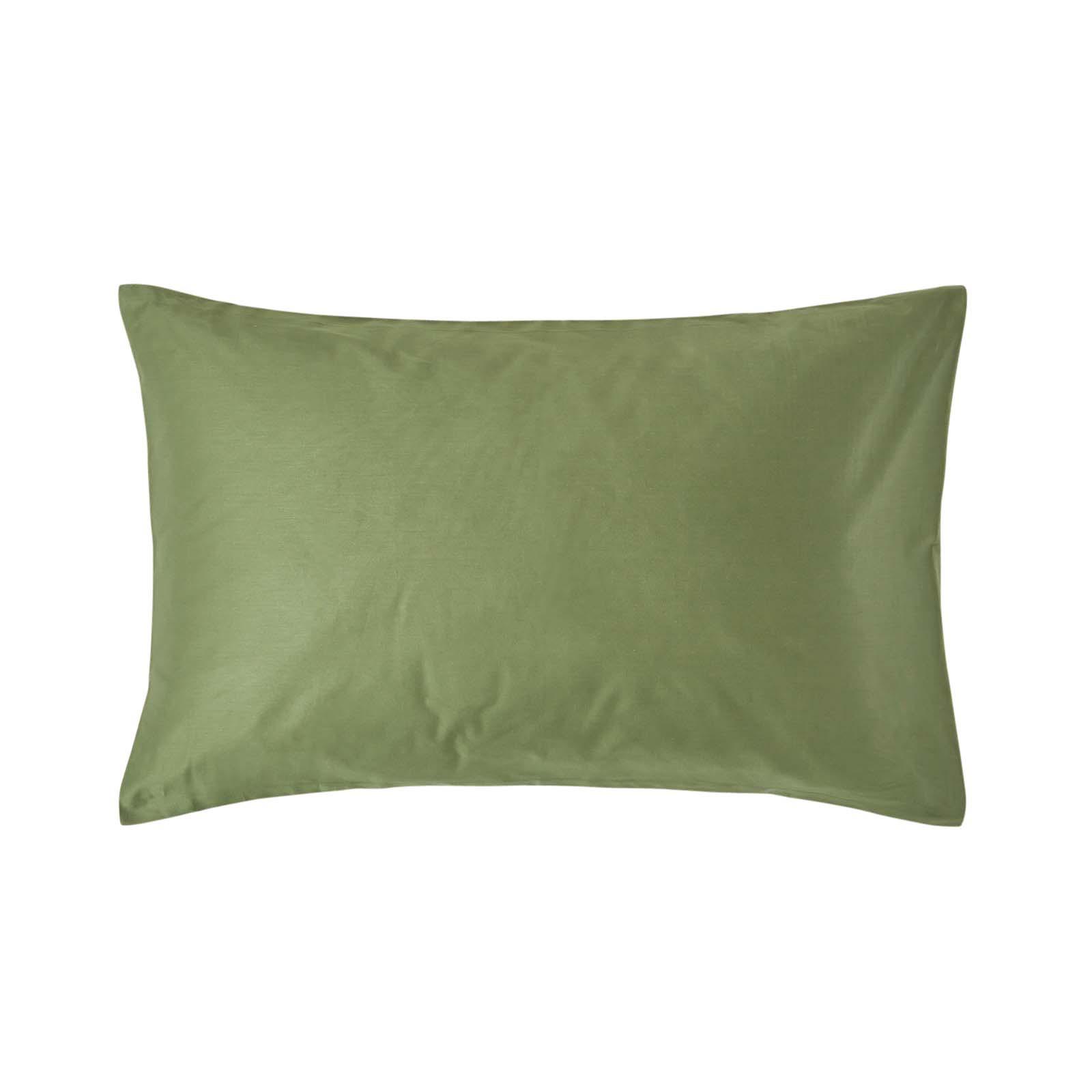 BIO-KISSENBEZUG Satin, Fadendichte 400 - Grün, Textil (48/74cm) - Homescapes