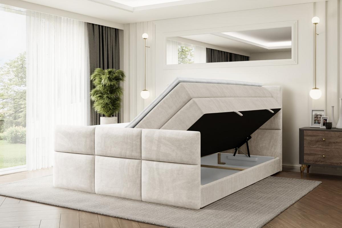 BOXSPRINGBETT OHIO-Z KING - 140x200 - H3/H4 - Creme - Creme, Holzwerkstoff (140/200cm) - ALTDECOR