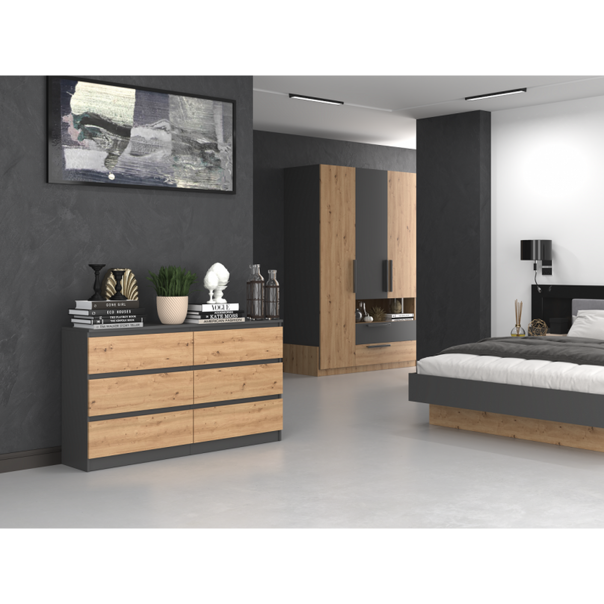 KOMMODE Anthrazit, Artisan 138/75/40 - Anthrazit, Holzwerkstoff (138/75/40cm) - RAUMHIRSCH FURNITURE